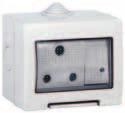 00 Waterproof domestic switches and sockets IP55 Unibox series surface mounting IP55 MBox3 protection degree : IP55 material : engineering plastic/halogen free(glow-wire test 650ºC) max operating