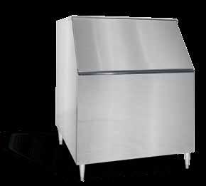 ICE BINS ice Machines bins crushers dispensers Features: Stainless Steel exterior. Rigid stainless steel lift doors withstand heavy use. A gasket seals the door opening to reduce ice meltage.