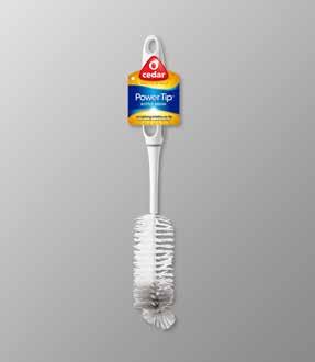 Brushes O Cedar Power Tip Bottle Brush Fully bristled tip thoroughly removes residue Long handle for