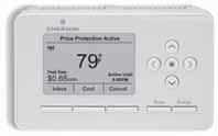 THERMOSTATS SMART ENERGY THERMOSTAT EE542-1Z DISPLAY MENU Settings Fan Auto > Clock > Schedules On > Price Protection > Alerts > Home Intuitive menu design and familiar 5-way navigation pad make this