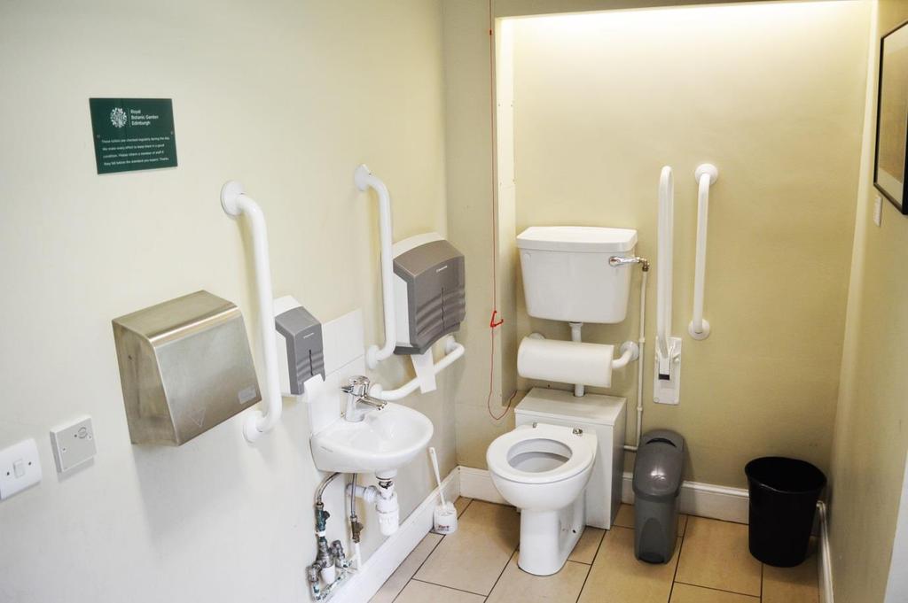 8.0 Accessible Toilets These are the locations of accessible toilets at the Royal Botanic Garden Edinburgh: Three in the John Hope Gateway visitor centre at the West Gate (two at the entrance and one