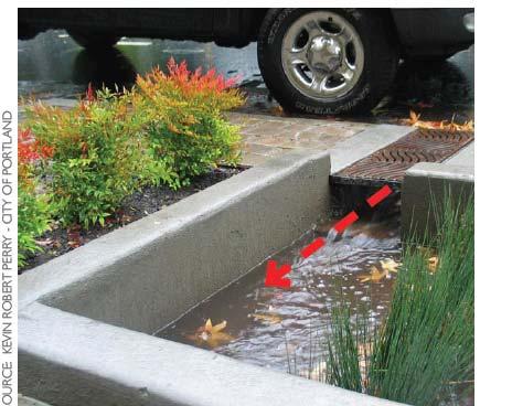 A 1-to-2 inch high asphalt or concrete berm should be placed on the downstream side of the curb cut to help direct runoff into the curb cut.