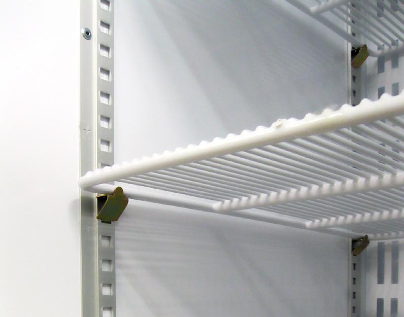 Shelves The freezer is supplied with five wire shelves which may be positioned at different heights to suit various products.