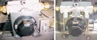 For JGT and JGGT Griddles with (modulating thermostats) 1. Turn pilot valves and thermostat to OFF. Wait 5 minutes. 2.
