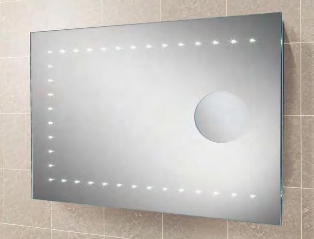 INTEGRATED MAGNIFYING MIRROR* Integral 3x magnifying mirror, ideal for applying makeup or shaving.