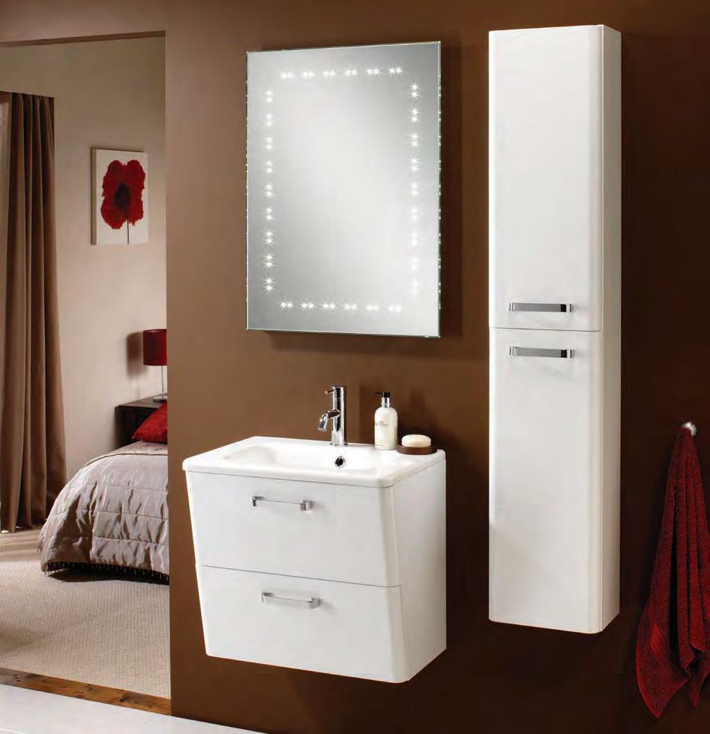 MIRRORS / CABINETS / FURNITURE / VENTILATION / LIGHTING EN SUITE & CLOAKROOM FUNITURE A flexible and stylish range of en suite & cloakroom furniture, offering compact, space saving design.