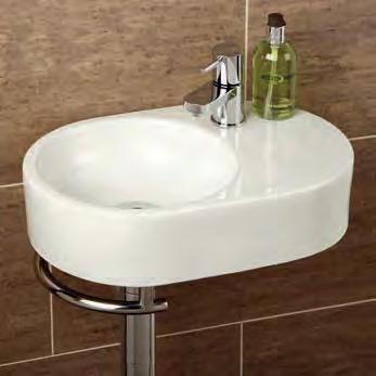 These ceramic basins come with features including a towel rail and a built in soap