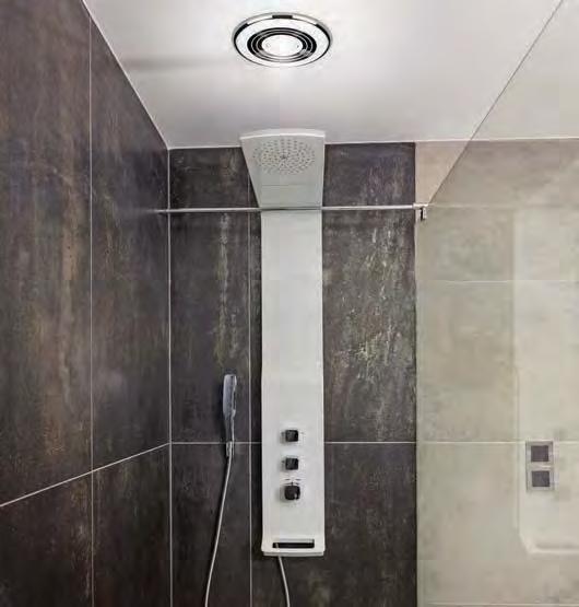 MIRRORS / CABINETS / FURNITURE / VENTILATION / LIGHTING CYCLONE WET ROOM INLINE FANS COMPLETE KIT Includes showerlight fascia, inline fan, 3 metre flexible ø10cm ducting, external fixed grille &