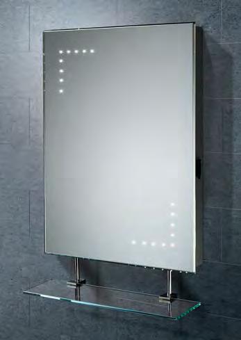 consumption. 8cm With glass shelf IP44 RATED Electrically safe for use in the bathroom.