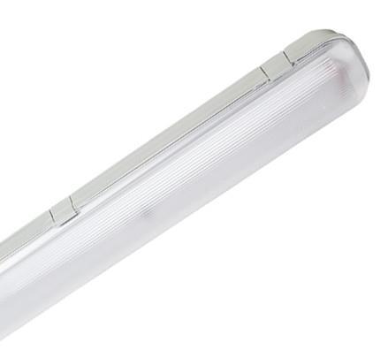 Slim body design, with optical internally reeded diffuser for higher efficiency and optimum glare control 65 weatherproof fitting Polycarbonate body and diffuser Stainless steel clips Maintained or