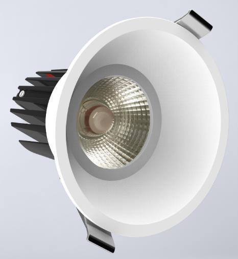 Energy efficient COB LED downlight with deep Die Cast Aluminium diffuser design High lumen