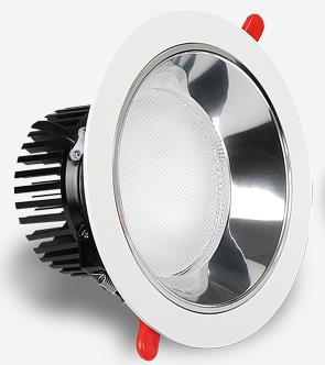 Energy efficient high power recessed SMD downlight with anti-glare deep reflector PMMA diffuser adopted for optimum glare control and even light distribution Quality proven BTON LED driver dimmable
