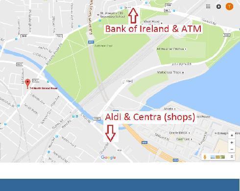 Local Shops, Banks & ATM The map below will guide you to local services. Things to do If your stay is mostly pleasure as opposed to business the good news is Dublin offers something for everyone.
