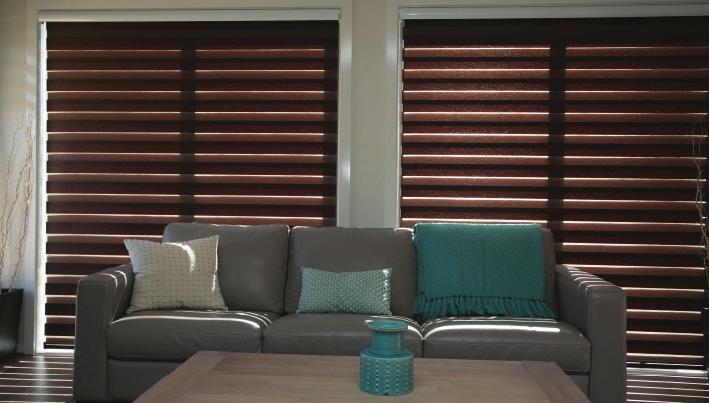 VIEWLINE SHADES Viewline Shades are innovative blinds made from light weight sheer fabrics that combine opaque and mesh fabric panes to form a double layered blind.