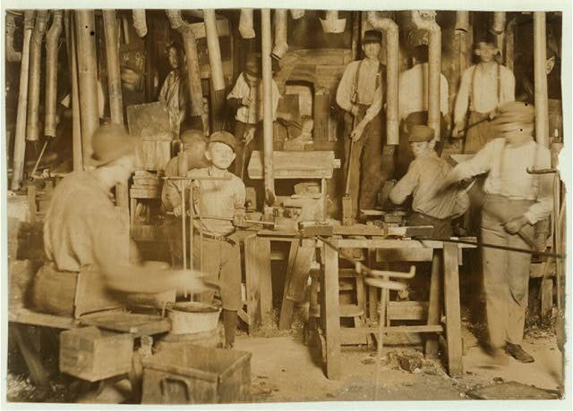 Citizens' Glass Co., Evansville, Ind. Over ten small boys on day shift in one department, were counted.