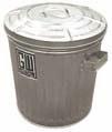WASTE CONTAINERS GALVANISED GARBAGE CANS Uniform thickness throughout, no rough spots or barbs Handles are riveted in place for maimum strength Standard garbage cans are manufactured of