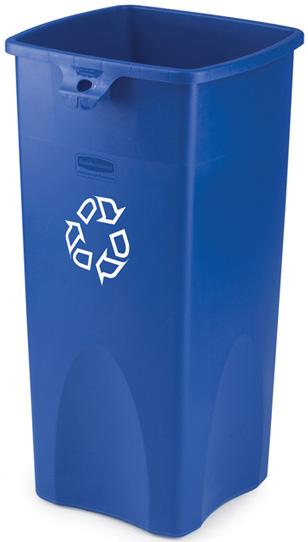 Container, Medium with Universal Recycle Symbol 28 1 8 qt Deskside Recycling Container, arge with Universal Recycle Symbol 41 1 4 qt Untouchable Recycling Containers Stationary containers provide