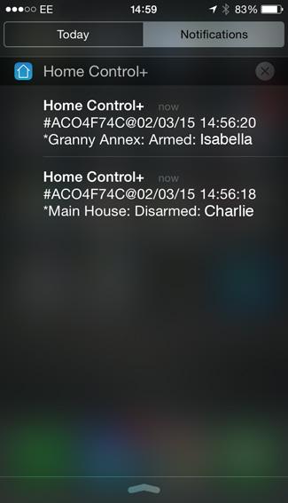 and smoke detectors Receive customised push notifications from your system Have