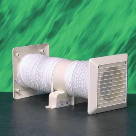adjustable between 3 and 25 minutes (timer versions) 3m (extended) flexible ducting