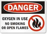 Oxygen Use in your AFH Post Oxygen In Use warning signs A No Smoking sign should be placed on the door to any room where oxygen is used or stored.