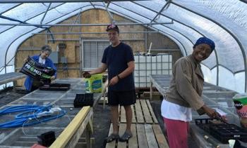 THE USED GREENHOUSE (40 X 20 ) WAS DONATED BY THE SNELLVILLE FARMERS MARKET.