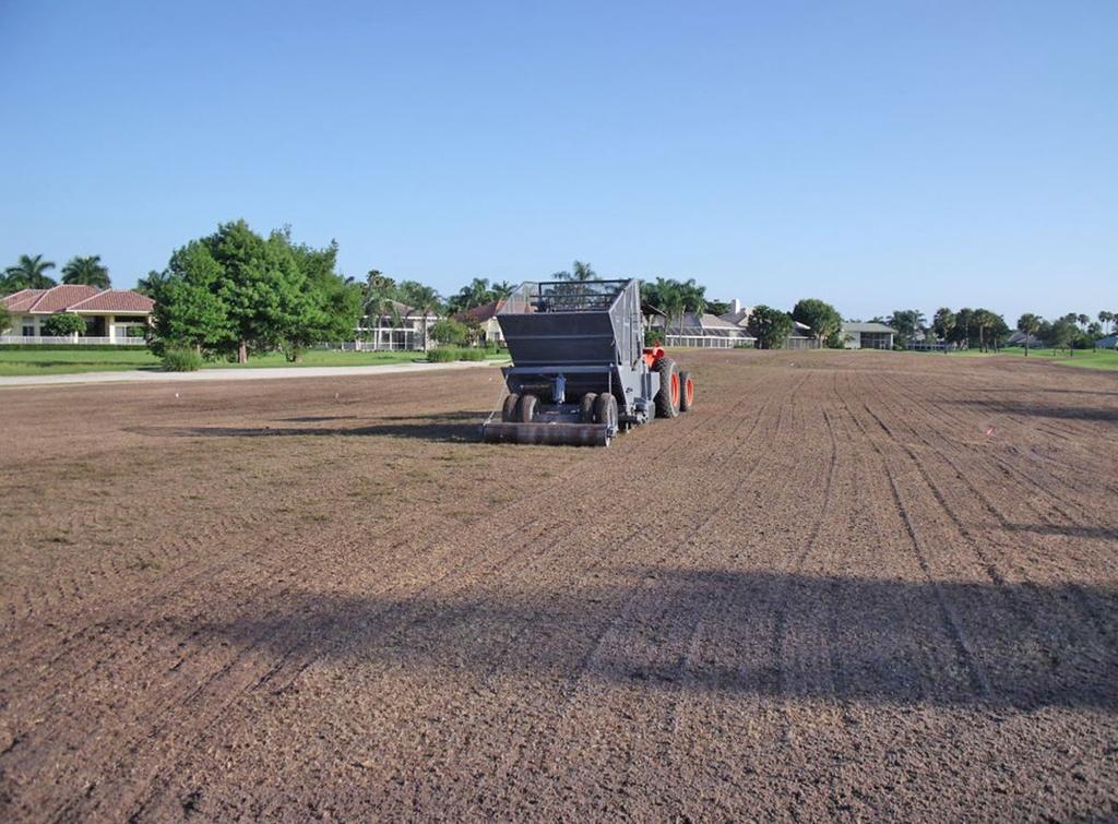 Step #4 cont. Machine Planting: We use a traditional machine planter to plant our sprigs. The average planting rate for the no-till method is 800 bushels to the acre.