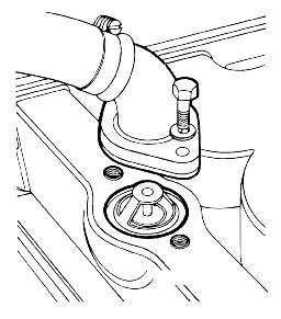 Figure 8. The Thermostat is Often Housed in the Upper Water Outlet. Nearly all original equipment and aftermarket radiator hoses are of the molded, curved design.