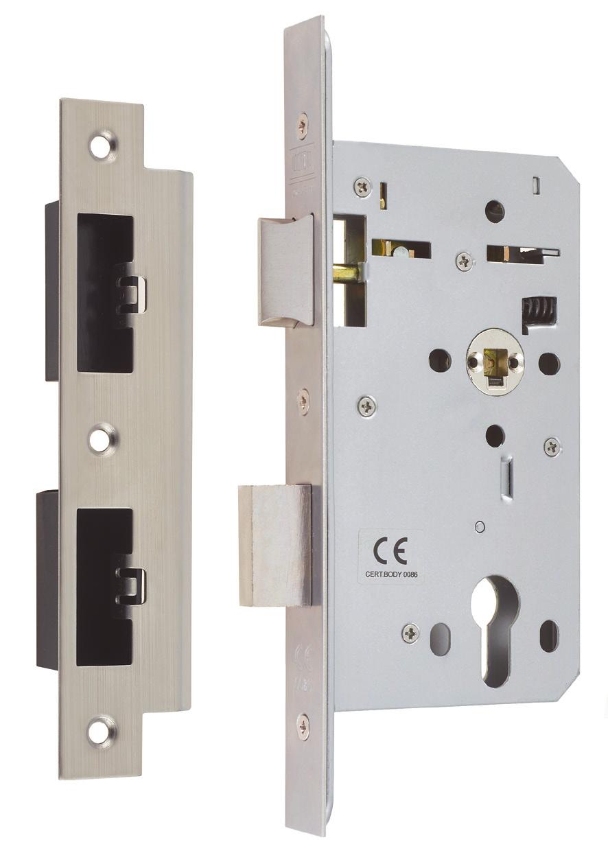 The HD72 Range Euro Profile Cylinder Mortice Escape Sashlock Product available with square or radius forend For BS EN 179:2008 compliance the lock must be fitted with a J-1000RRU01SS or J-1000RRS01SS