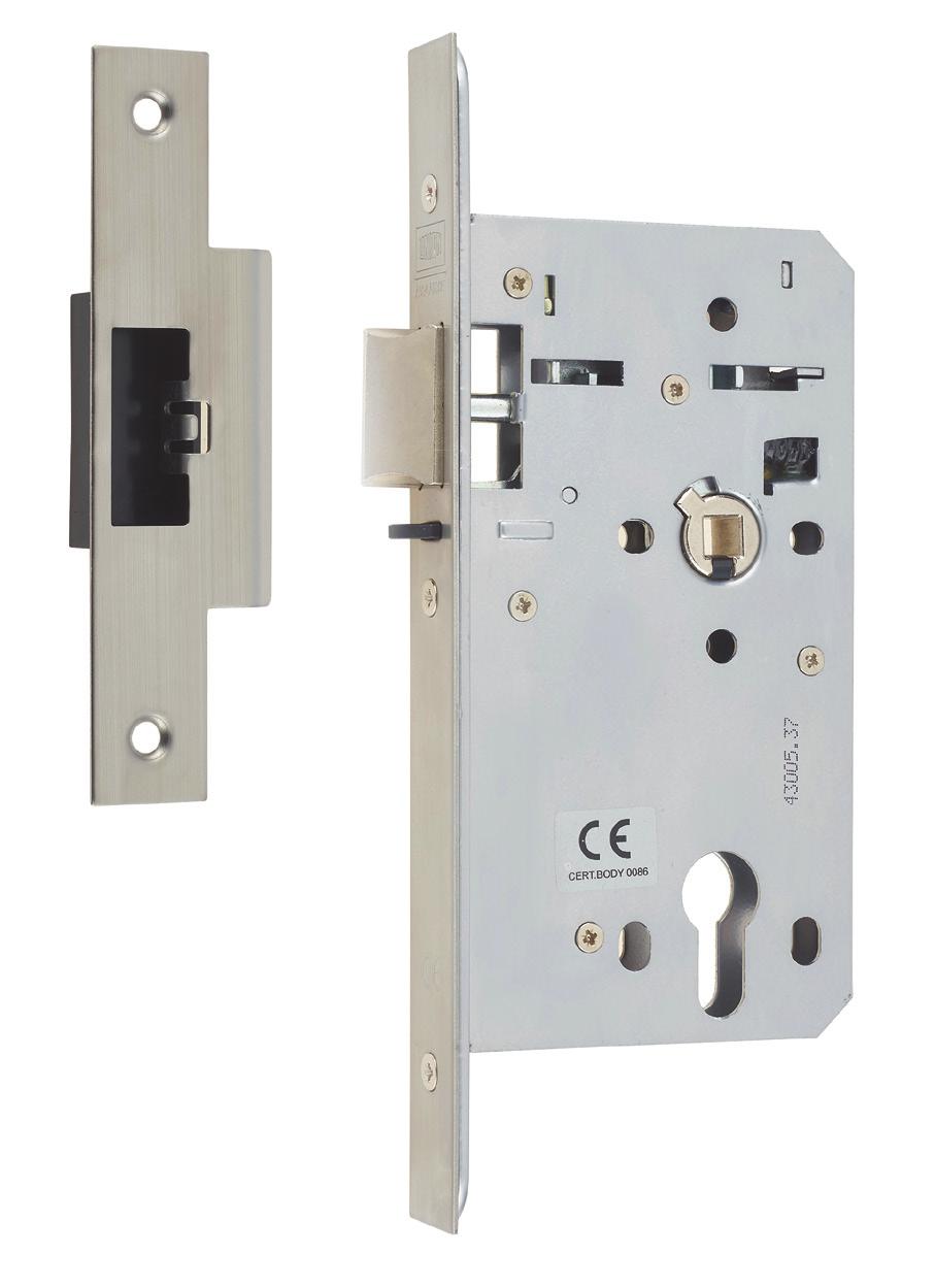 Euro Profile Cylinder Mortice Deadlocking Nightlatch Product available with square or radius forend JHD72DNL-S-SS60 JHD72DNL-R-SS60 HD72 Deadlocking Nightlatch Square forend Stainless Steel 60mm