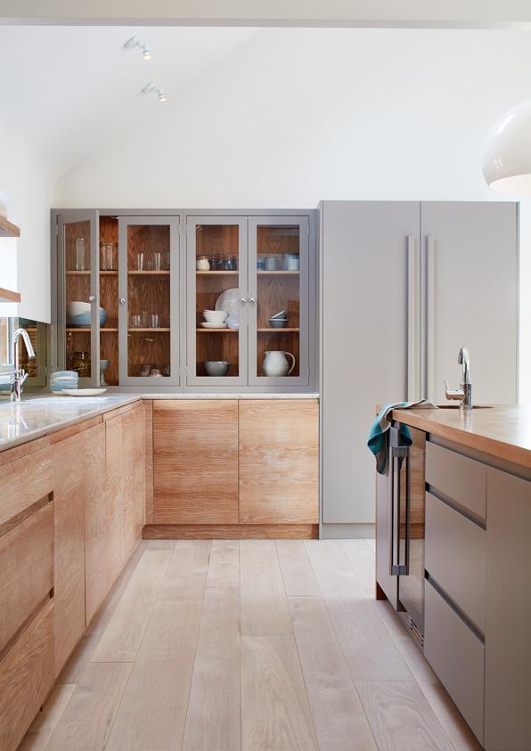 Brancaster Marshes This kitchens style is highlighted by its sleek handle-less detail, bringing beautiful symmetry and contemporary elegance.