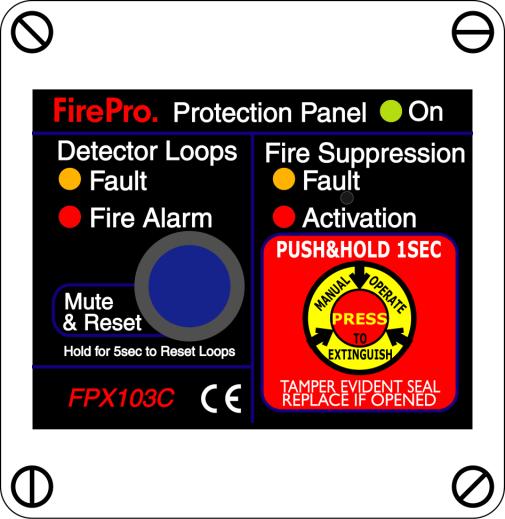 FPX103C Auto DUAL LOOP AUTO/MANUAL FIRE CONTROL PANEL Iss 1.0 SUMMARY: Dual detection loops with full fault monitoring. Automatic extinguisher operation after shutdown.