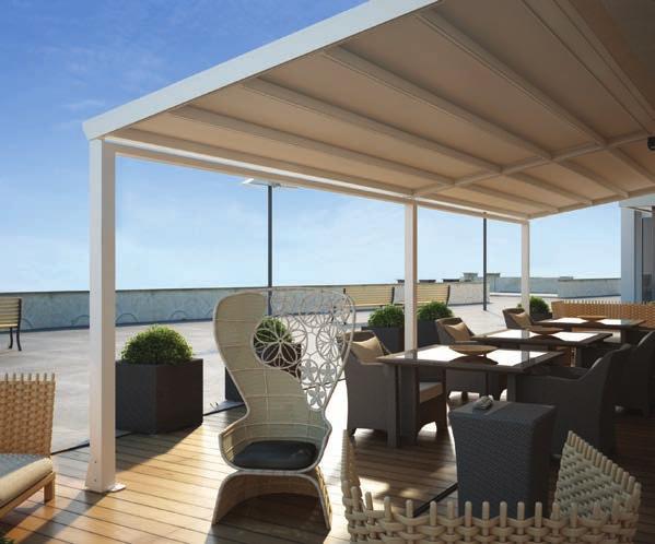 SINTESI THE INNOVATIVE PERGOLA Discreet, sturdy and maximum elegance. The pergola SINTESI is an innovative product with precise and reliable guiding of the cover.