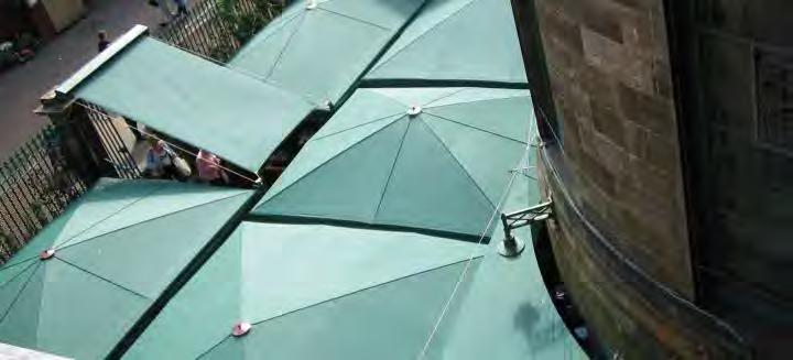 The Dome Parasols and SailAwnings Solution 5 No foldaway telescopic parasols, with integrated heat