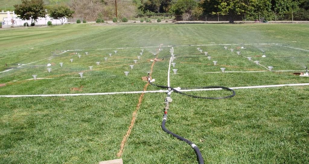Figure 1 Irrigation system for testing nozzles with catch can grid. Nozzle spacing set up All spacing s were set at the distances listed in table 2.