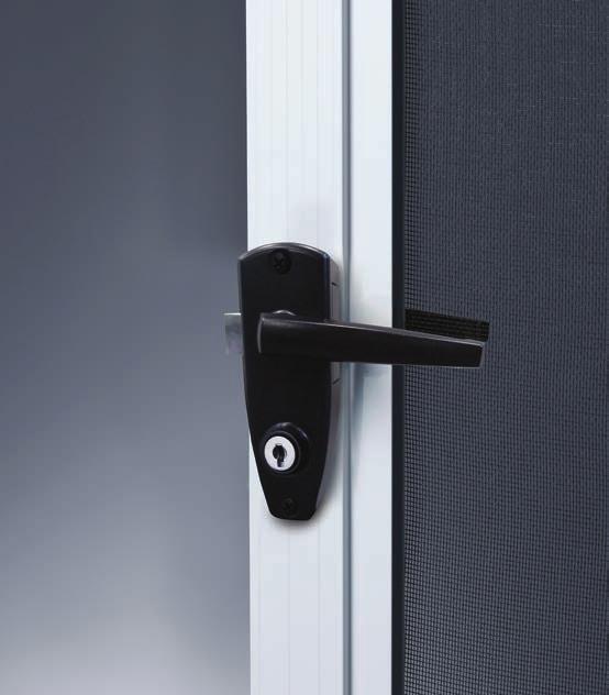 Safety Lock Keyed hinged screen door lock.