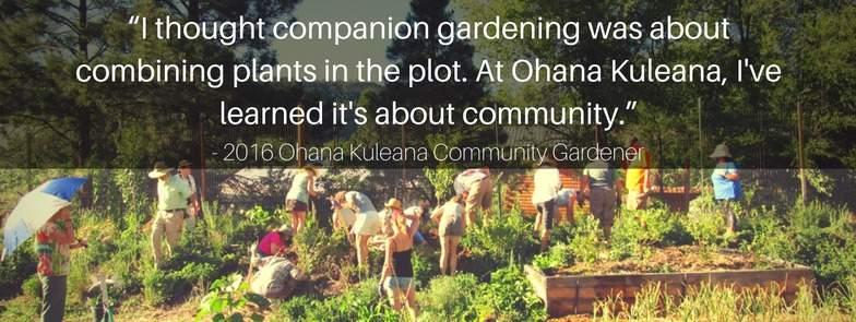 OHANA KULEANA COMMUNITY GARDEN Collaborated on 10 CONSERVATION WORKSHOPS with the