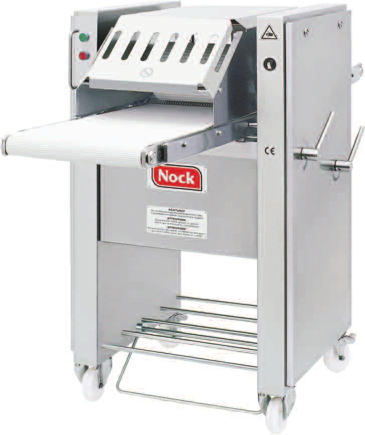 n NOCK EASY-FLOW -safety cover n lockable steering castors n stainless steel The NOCK Cortex CBF 496 and the Skinex SB 496 are automatic fish skinning machines with conveyor belts.
