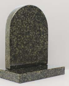 Dark grey granite is stunning on a full round shaped memorial The exquisite curved edges of the anton shaped memorial is delightful to see on heather granite A modern off-set peon shaped stone in the