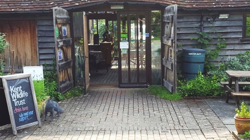 There is one public, glazed double barn-door entrance to the Visitor Centre. One door open gives a width of 80 cms (800mm = 31.5 inches).
