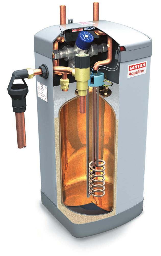 Unvented Water Heaters Aqualine Unvented Water Heaters Commercial Unvented Water Heaters with TMV2 Thermostatic Blending Valve Aqualine is the ultimate in electric unvented water heating.