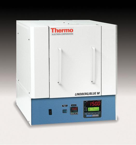 523 FURNACES (BOX) 1500 C Box Furnace w/integral Lindberg/Blue M Double-wall construction with Moldatherm insulation for rapid heat-up and cool-down, energy efficiency and cooler exterior surface