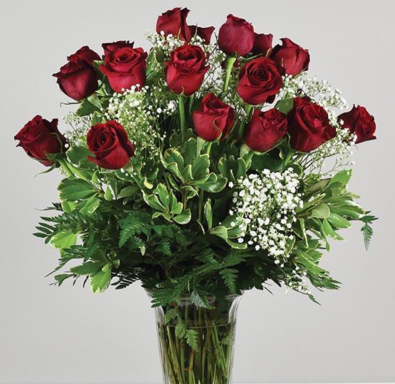 24 stems red roses 5 stems baby s breath 5 stems leather leaf 8