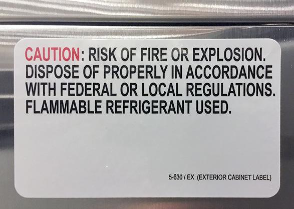 containing R-290 refrigerant are