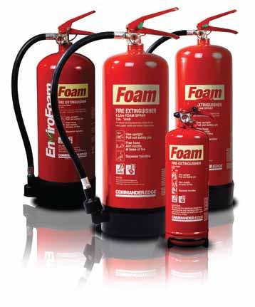 FIRE EXTINGUISHERS Water Foam CO2 Powder FOAM EXTINGUISHERS FS2E FS6E FS6ECO FS9E 2ltr 6ltr 6ltr EnviroFoam High Performance 9ltr Foam is always an excellent choice for Class A and B fires.