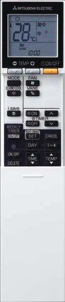 PAC-YT52CRA Controller To simplify operation of the system, the range of controls has been limited to On/Off, mode, room