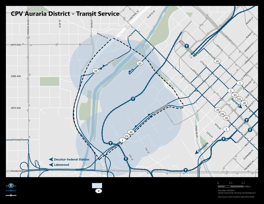 Existing Conditions Plan area is fairly well served by transit Bus lines 1, 10, 15L & 2o