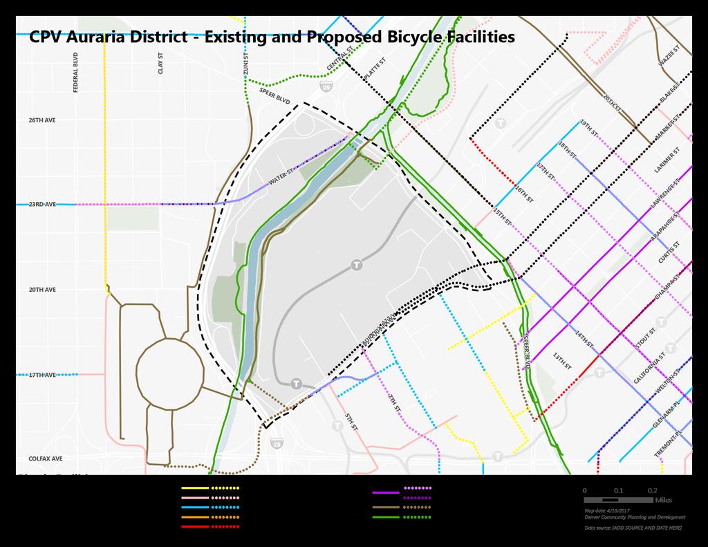 Existing Conditions A number of proposed bicycle facilities ring the plan