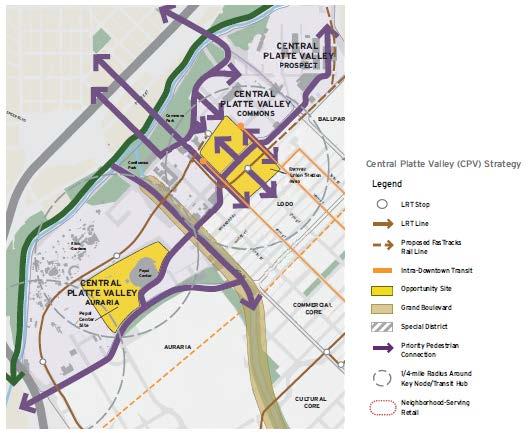 Central Platte Valley Auraria Amendment Central Platte Valley Auraria Opportunities to densify as transit use increases and parking demand decreases Attract family-oriented developments Provide