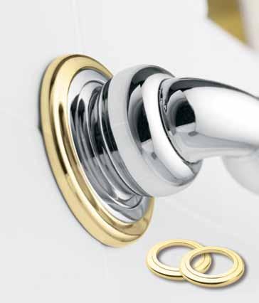 SecureMount Grab Bars Interchangeable accent rings (Available in chrome only with interchangeable rings - CHP) Decorator Grab Bars: