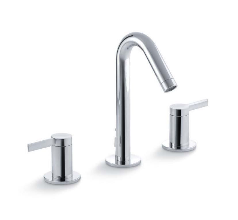 118 Bathroom Stillness Stillness Widespread Sink Faucet K-942-4-CP Stillness, with its back-to-basics aesthetic, offers a convincing case for simplicity in design.